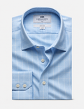 Hawes & Curtis Blue & White Windowpane Check Non-Iron Shirt