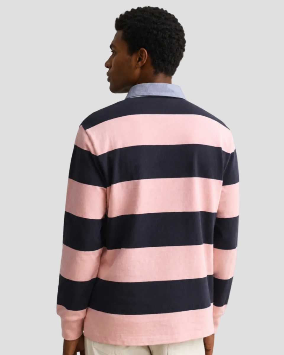 GANT Chambray Collar Striped Heavy Rugger – Bubblegum Pink