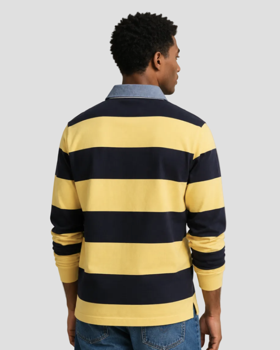 GANT Chambray Collar Striped Heavy Rugger – Banana Yellow