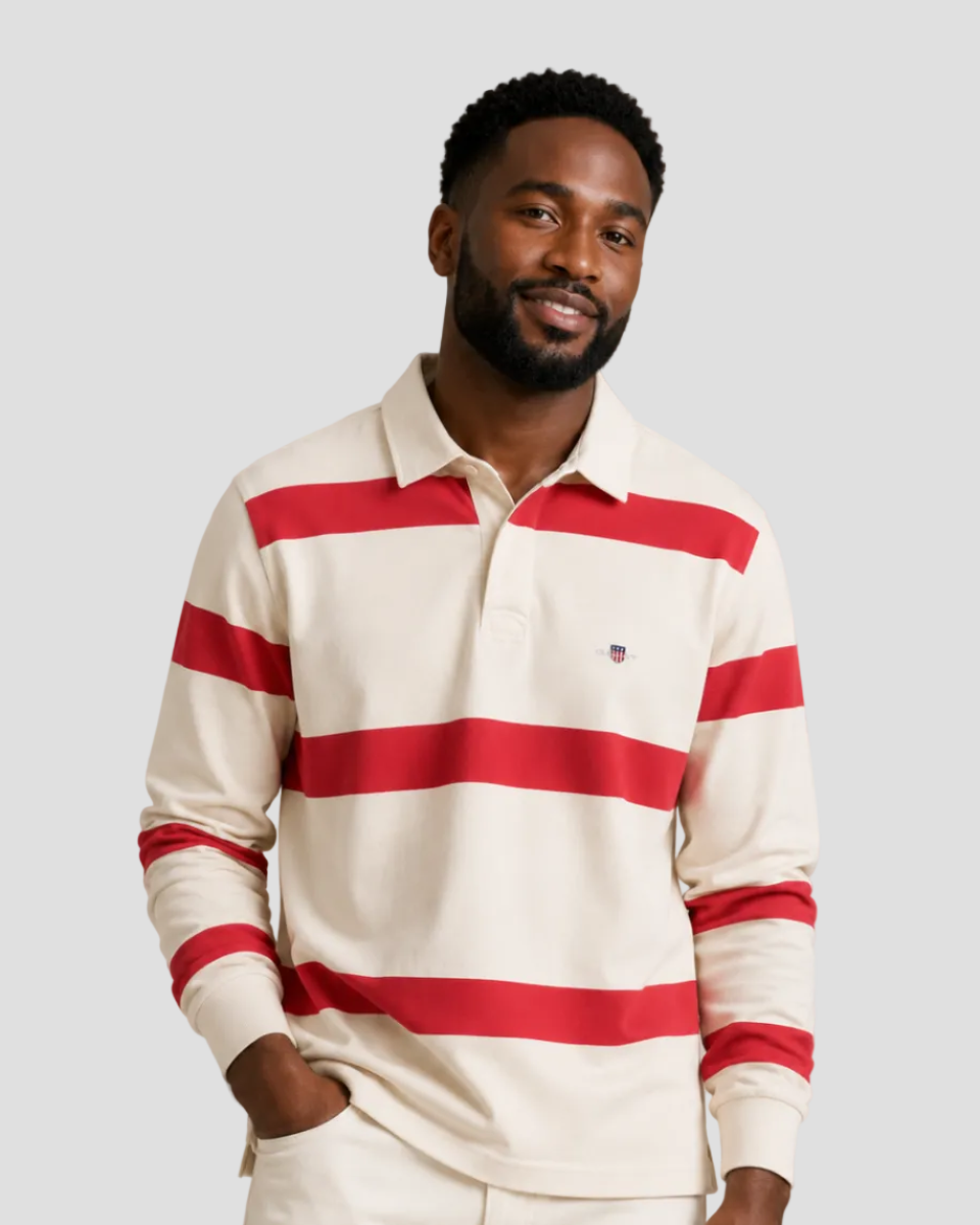 GANT Striped Rugger – Creamed White