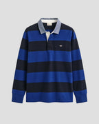 Gant Chambray Collar Striped Heavy Rugger - Crisp Blue