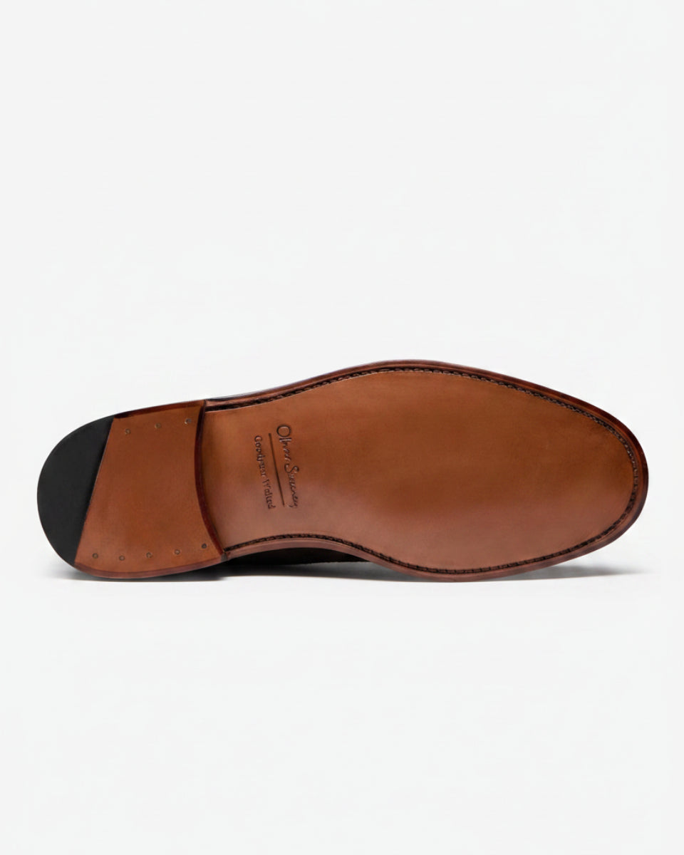 Oliver Sweeney Calf Suede Brogue Boots – Chocolate