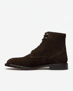 Oliver Sweeney Calf Suede Brogue Boots – Chocolate