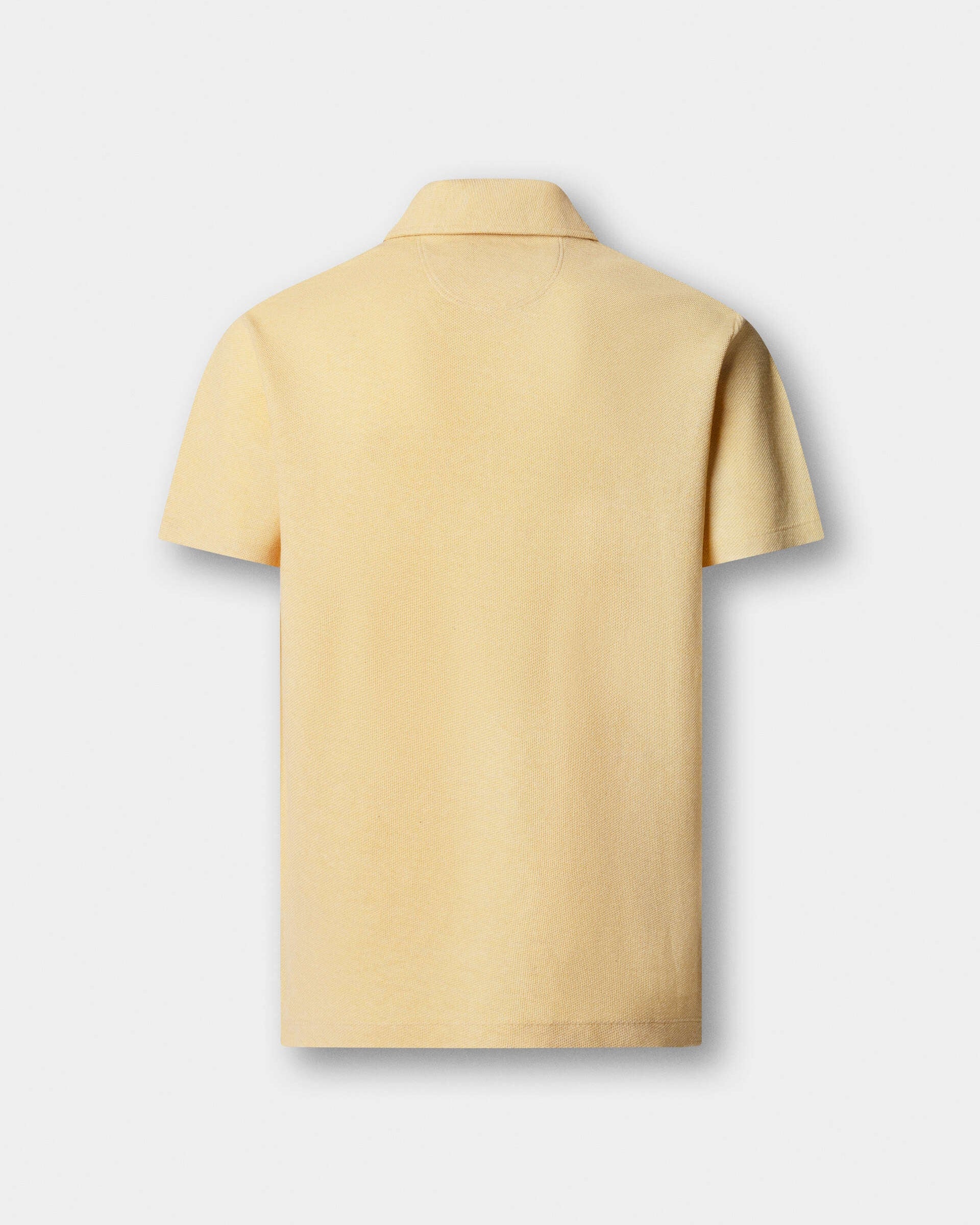 Hackett London Classic Fit Short Sleeve Textured Knit Polo - Golden Yellow