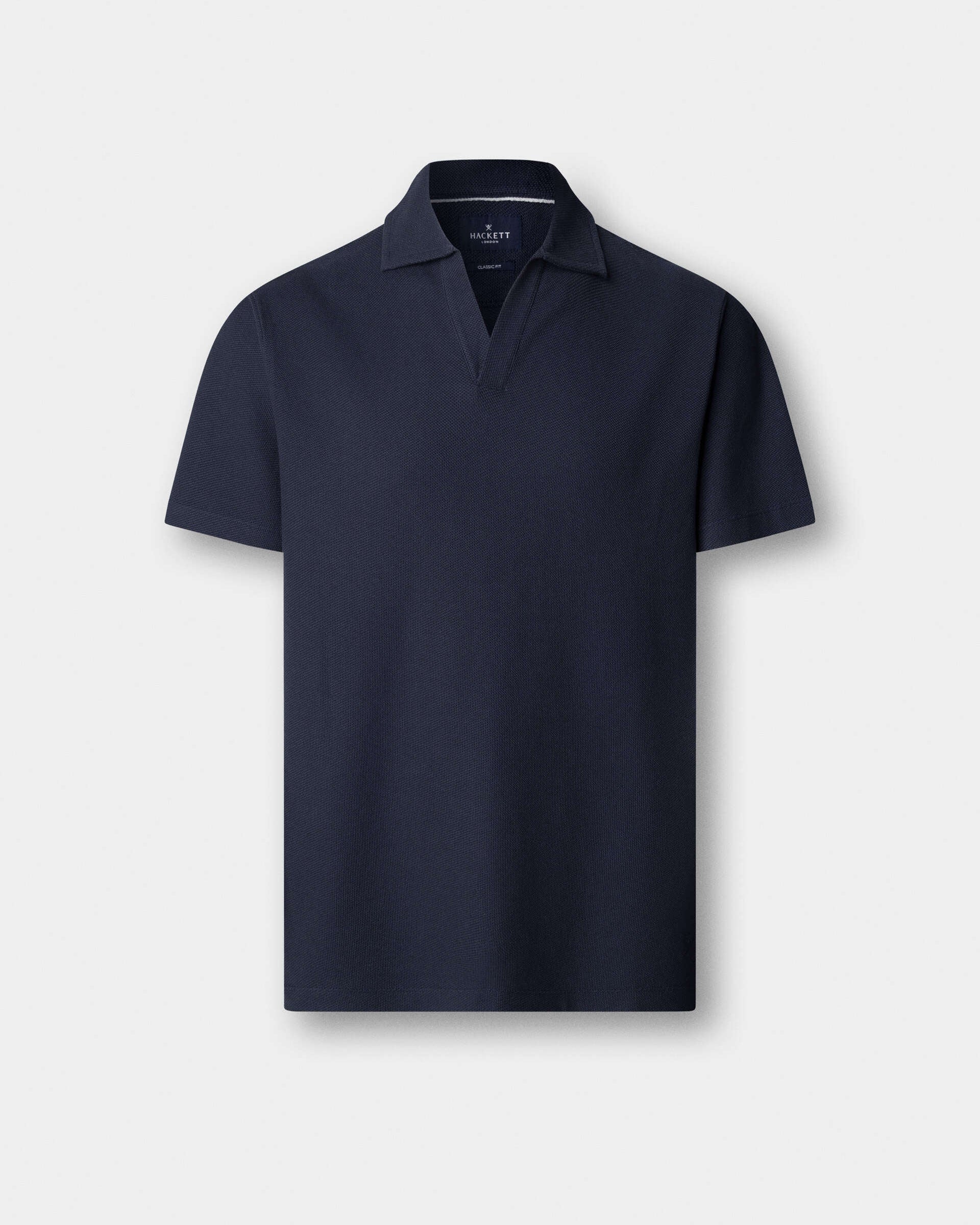 Hackett London Classic Fit Short Sleeve Textured Knit Polo - Old Navy
