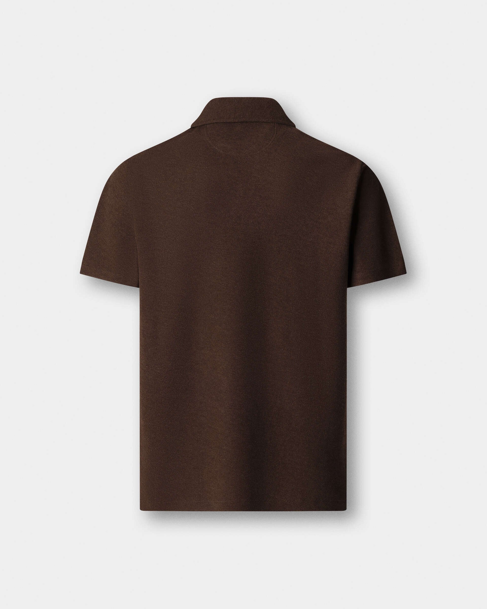 Hackett London Classic Fit Short Sleeve Textured Knit Polo - Ebony Brown