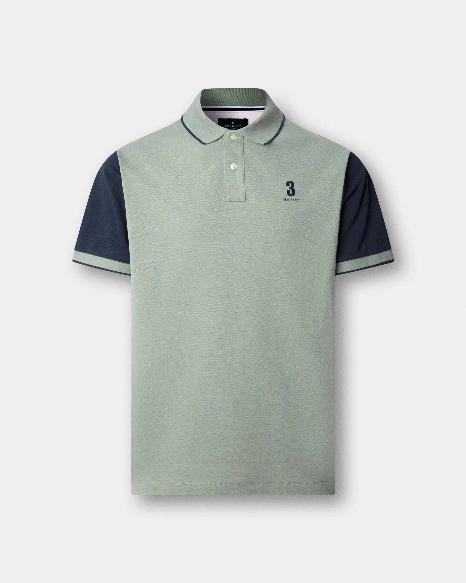 Hackett Heritage Classic Fit Short Sleeve Back Panel Polo - Sage Green