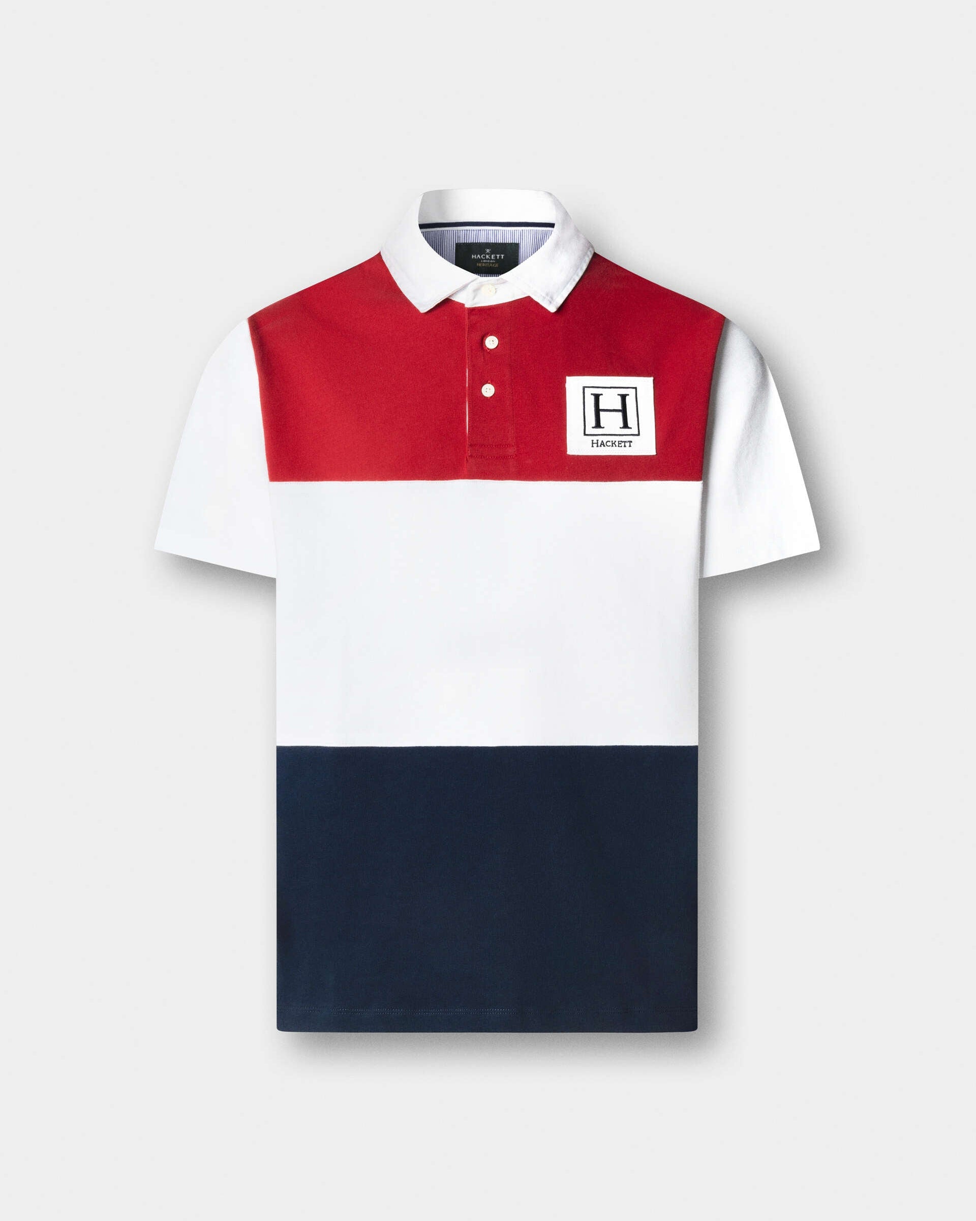 Hackett Heritage Classic Fit Short Sleeve Rugby Shirt - Breton Red