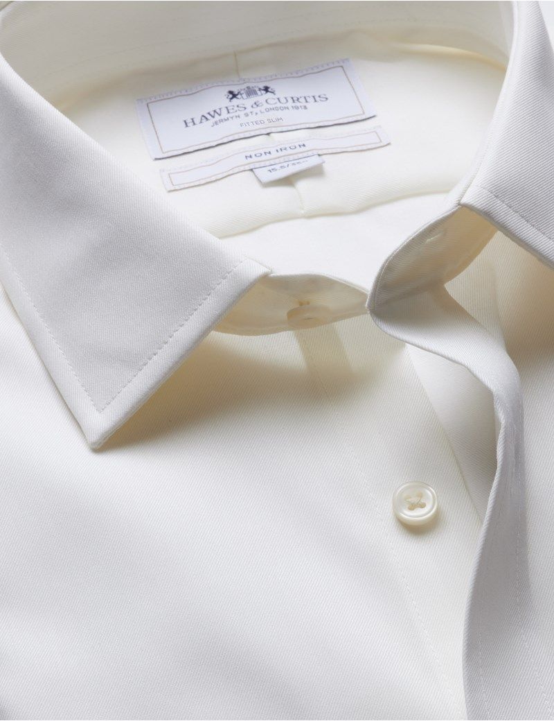 Hawes & Curtis Cream Twill Non-Iron Shirt