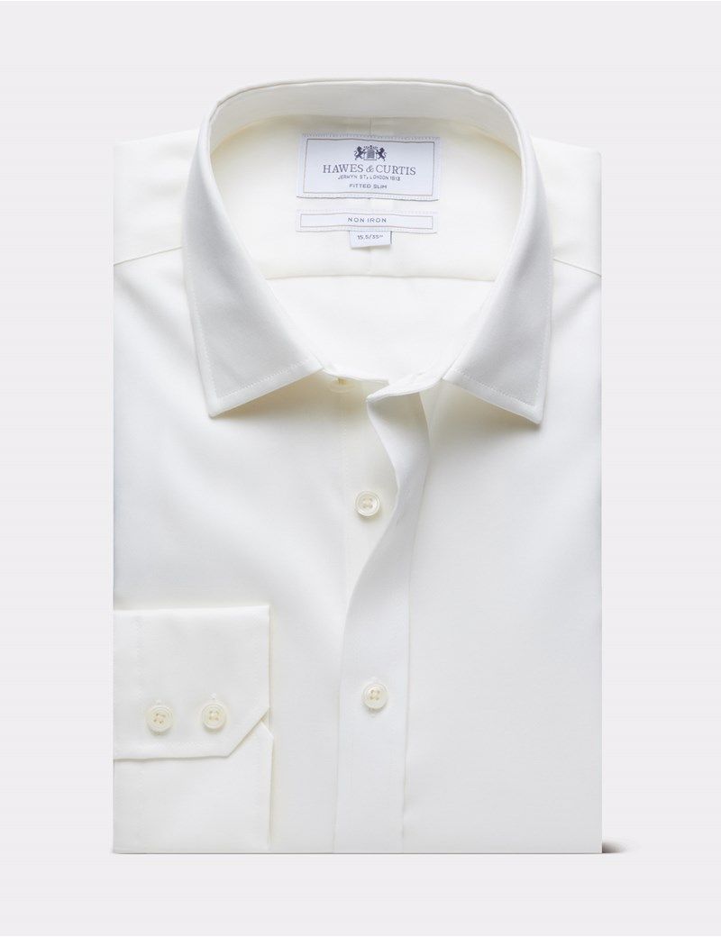 Hawes & Curtis Cream Twill Non-Iron Shirt