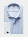Hawes & Curtis Blue & White Stripe Shirt - Contrast Detail