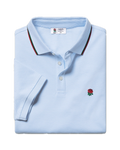 Charles Tyrwhitt England Rugby Stripe Pique Polo - Sky Blue