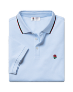Charles Tyrwhitt England Rugby Stripe Pique Polo - Sky Blue