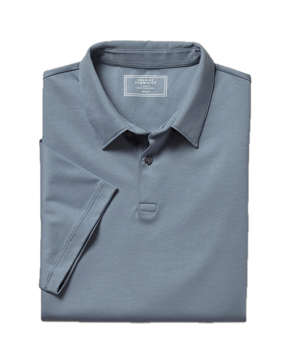Charles Tyrwhitt Smart Jersey Polo - Steel Blue