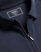 Charles Tyrwhitt Half Zip Jersey Polo - Navy