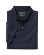 Charles Tyrwhitt Half Zip Jersey Polo - Navy