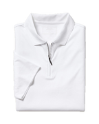 Charles Tyrwhitt Half Zip Jersey Polo - White