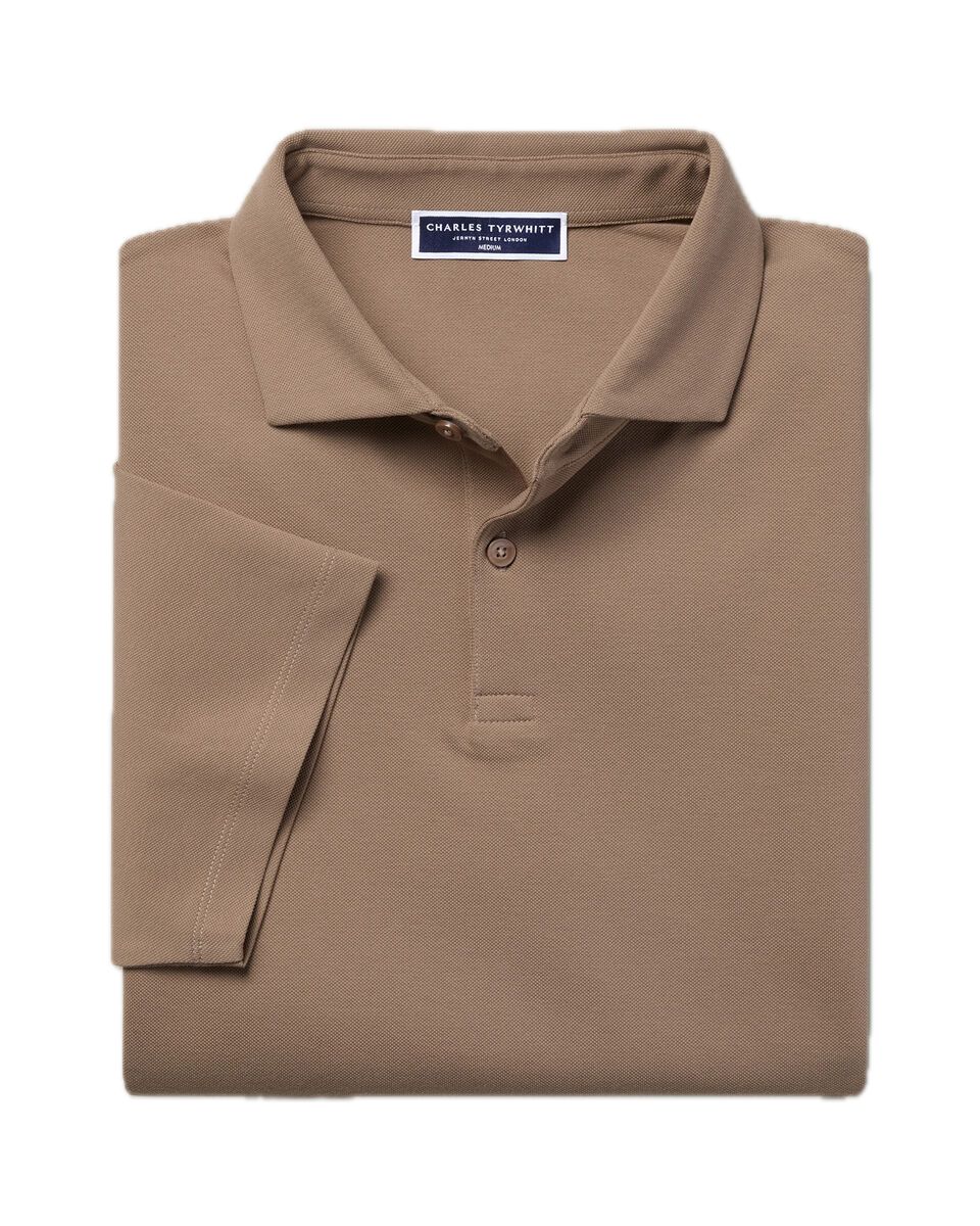 Charles Tyrwhitt Smart Pique Polo - Camel