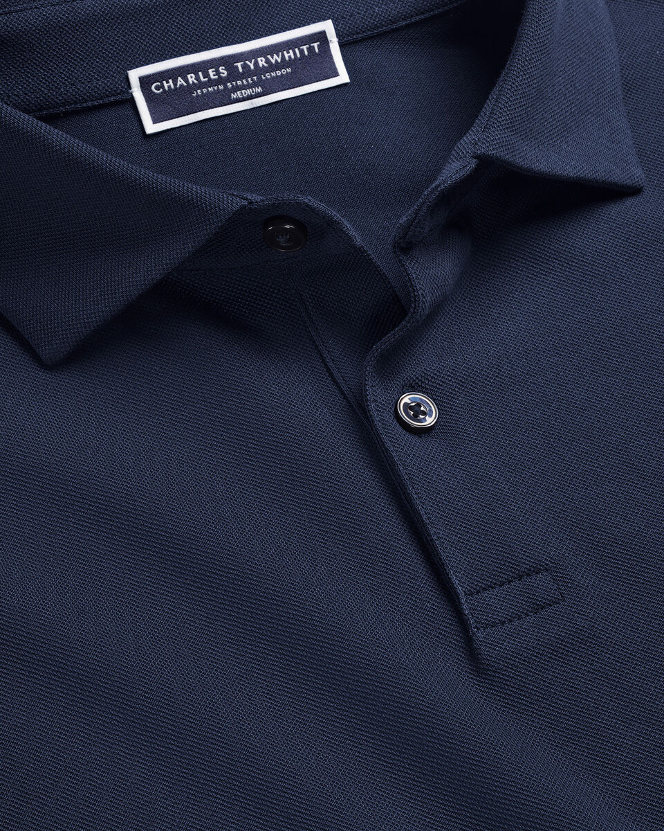 Charles Tyrwhitt Smart Pique Polo – Navy