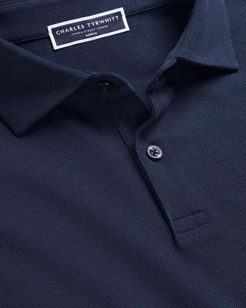 Charles Tyrwhitt Smart Pique Polo – Navy