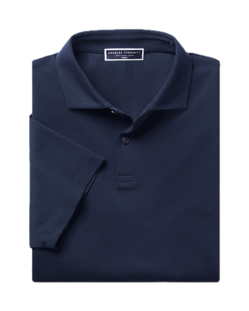 Charles Tyrwhitt Smart Pique Polo – Navy
