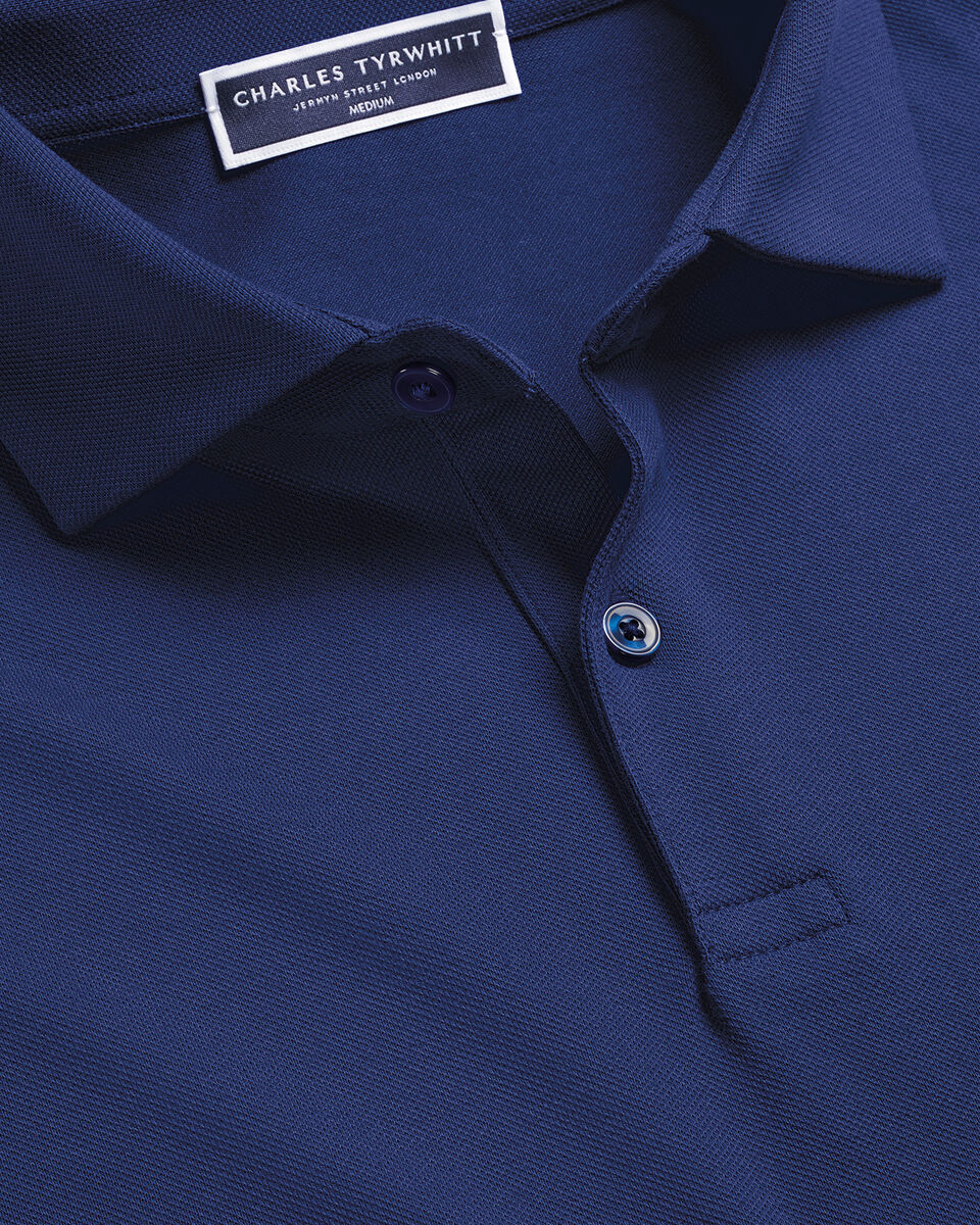 Charles Tyrwhitt Smart Pique Polo - Royal Blue