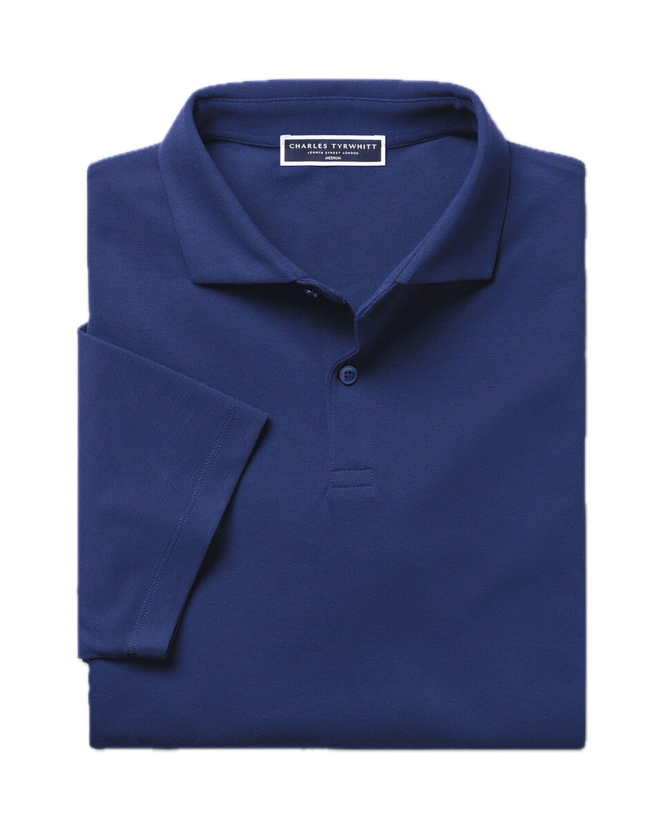 Charles Tyrwhitt Smart Pique Polo - Royal Blue