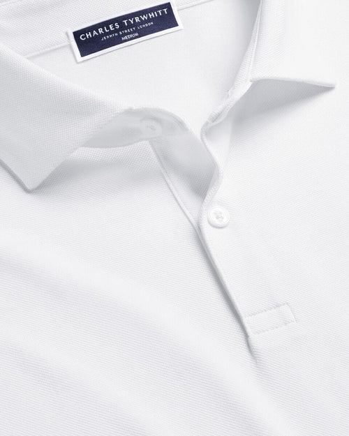 Charles Tyrwhitt Smart Pique Polo - White