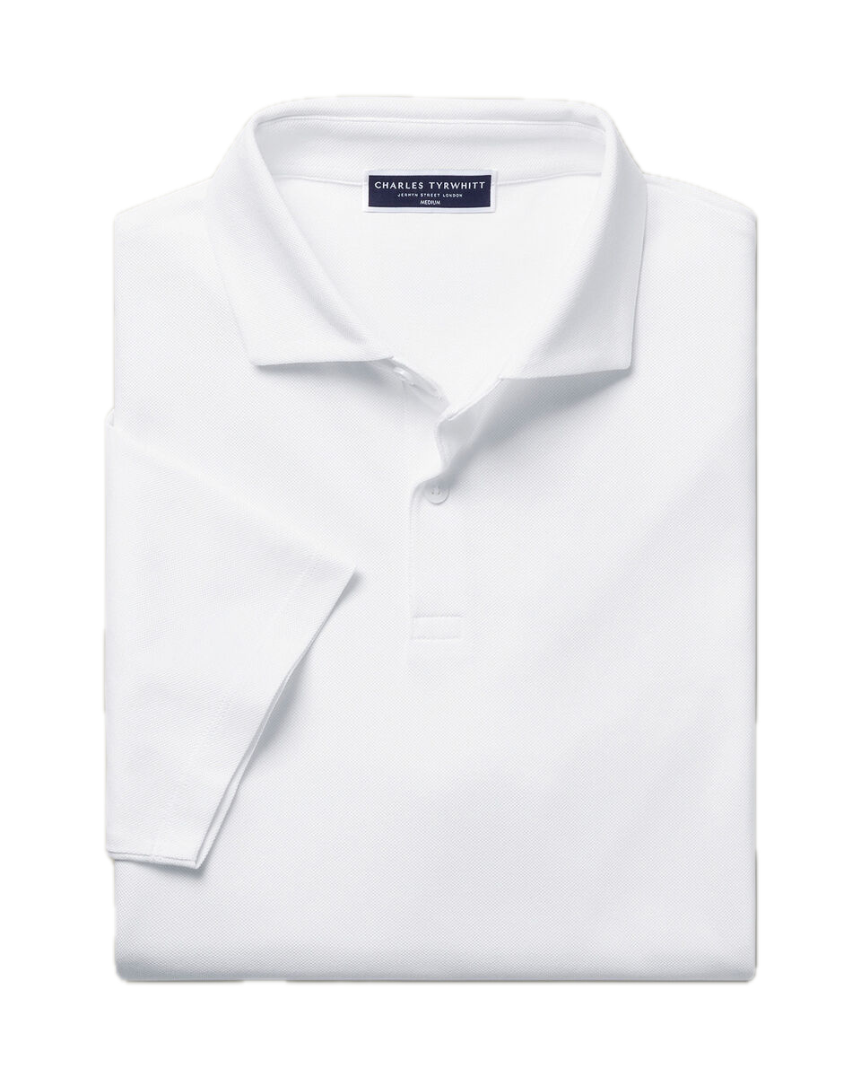 Charles Tyrwhitt Smart Pique Polo - White
