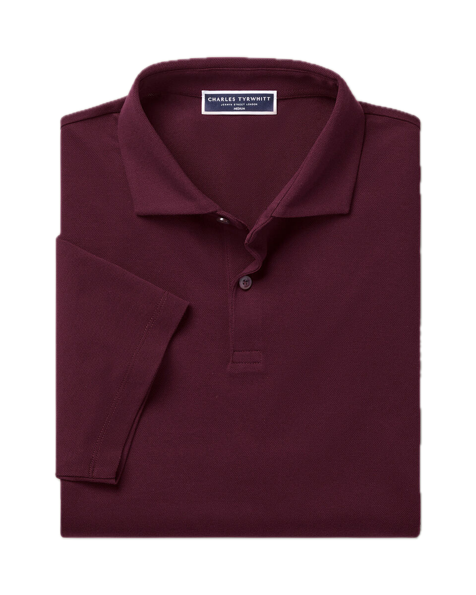 Charles Tyrwhitt Smart Pique Polo – Wine Red