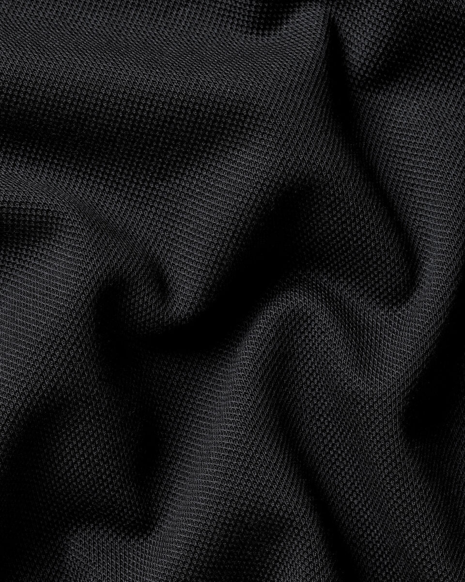 Charles Tyrwhitt Long Sleeve Smart Pique Polo - Black