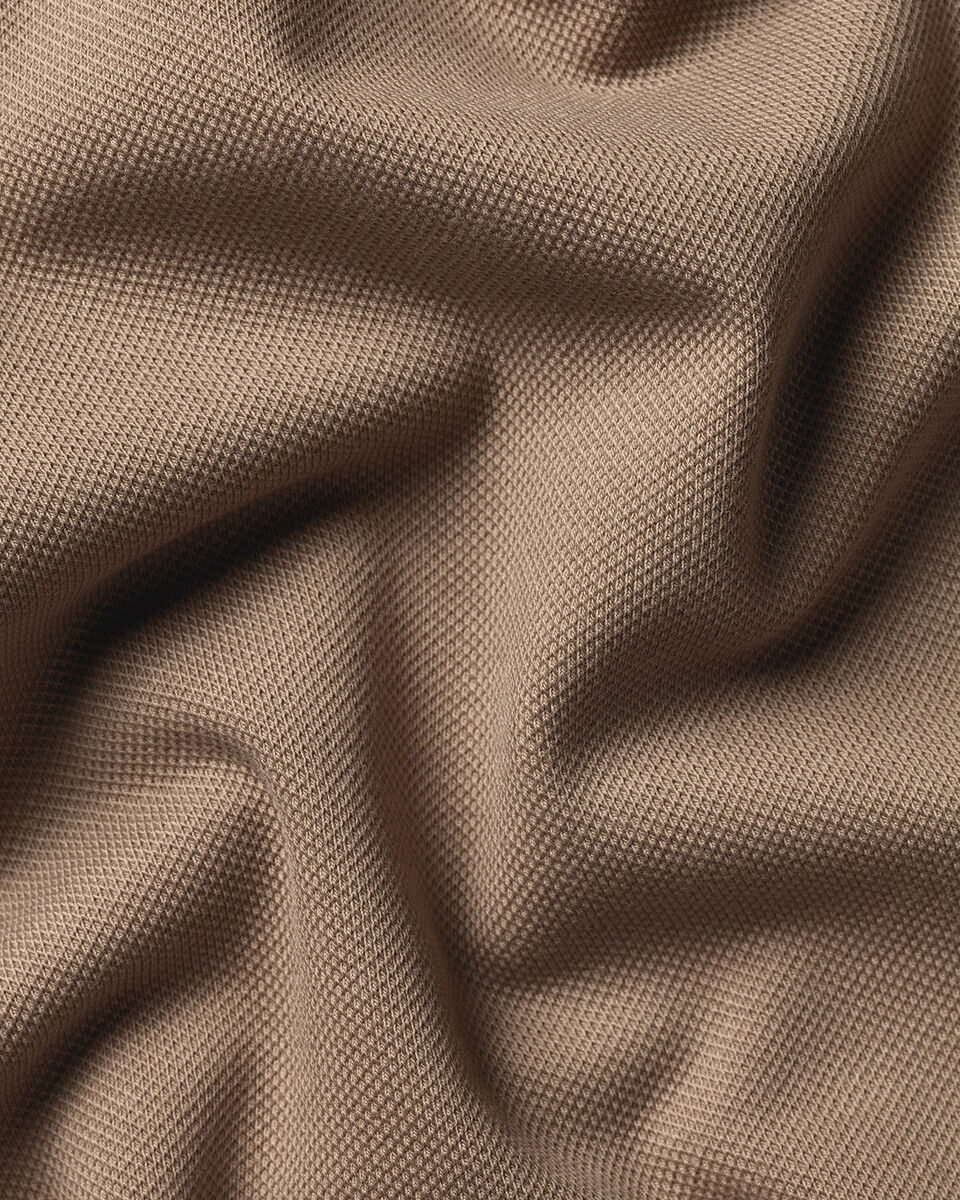 Charles Tyrwhitt Long Sleeve Smart Pique Polo - Camel