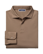 Charles Tyrwhitt Long Sleeve Smart Pique Polo - Camel