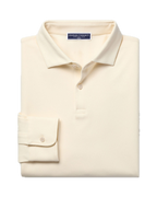 Charles Tyrwhitt Long Sleeve Smart Pique Polo - Cream