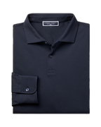 Charles Tyrwhitt Long Sleeve Smart Pique Polo - Navy