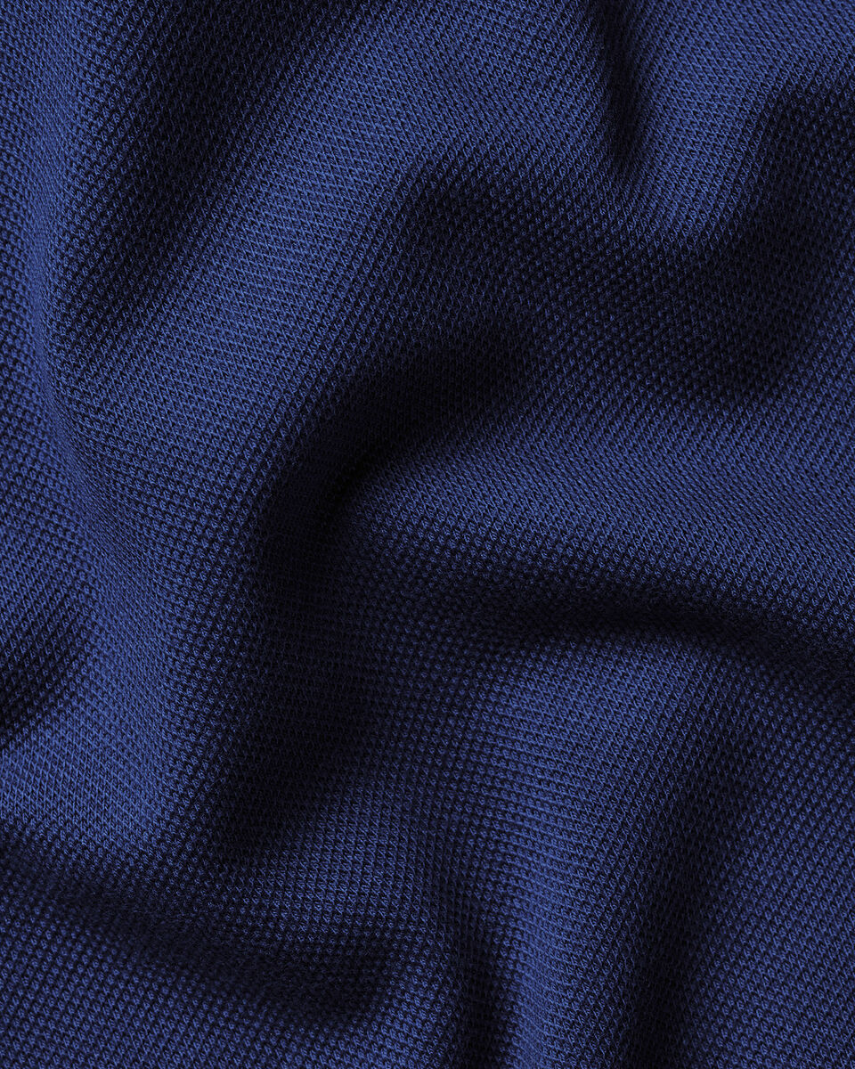 Charles Tyrwhitt Long Sleeve Smart Pique Polo - Royal Blue