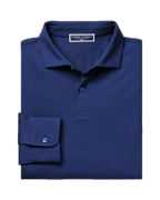 Charles Tyrwhitt Long Sleeve Smart Pique Polo - Royal Blue