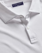 Charles Tyrwhitt Long Sleeve Smart Pique Polo - White
