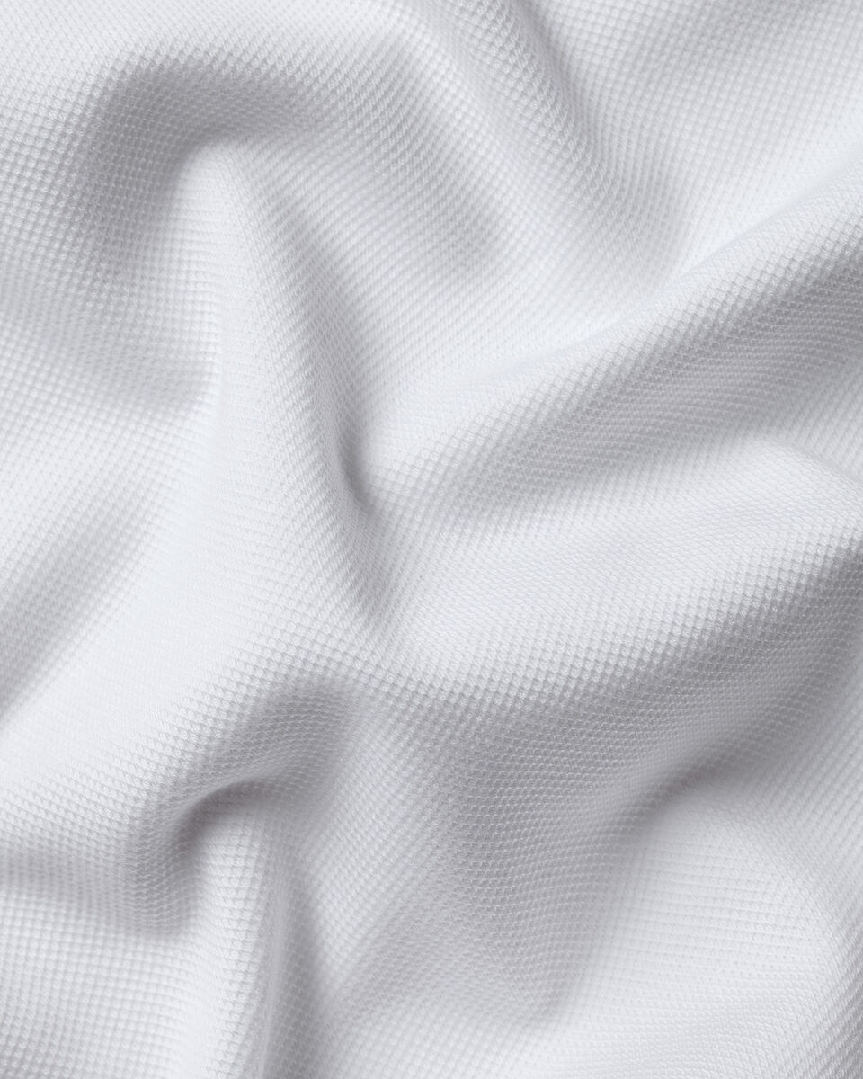 Charles Tyrwhitt Long Sleeve Smart Pique Polo - White