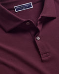 Charles Tyrwhitt Long Sleeve Smart Pique Polo - Wine Red
