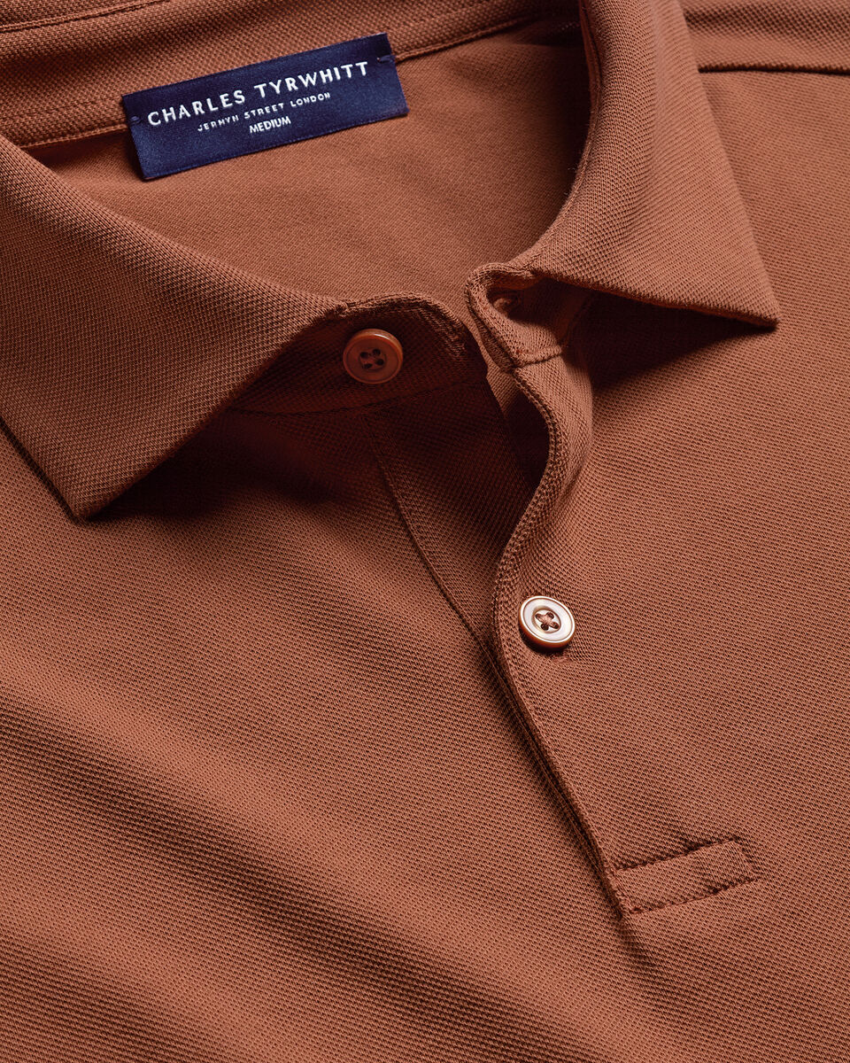 Charles Tyrwhitt Smart Pique Polo - Orange
