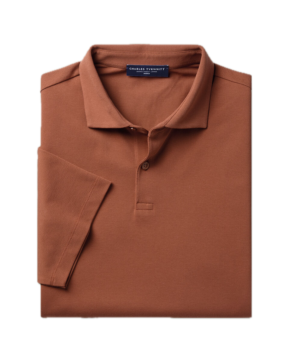 Charles Tyrwhitt Smart Pique Polo - Orange