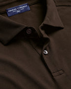 Charles Tyrwhitt Smart Pique Polo - Chocolate Brown