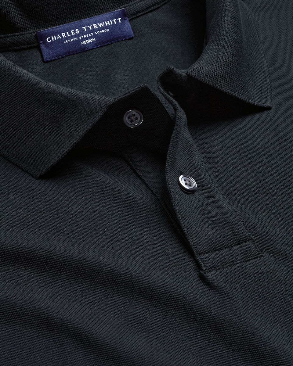 Charles Tyrwhitt Smart Pique Polo - Black
