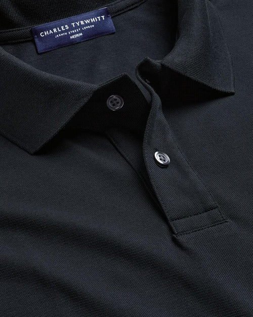 Charles Tyrwhitt Smart Pique Polo - Black