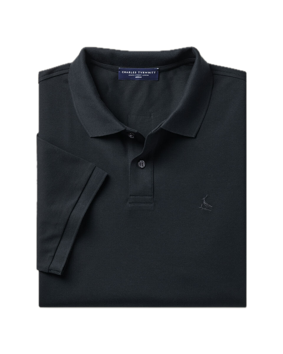 Charles Tyrwhitt Smart Pique Polo - Black