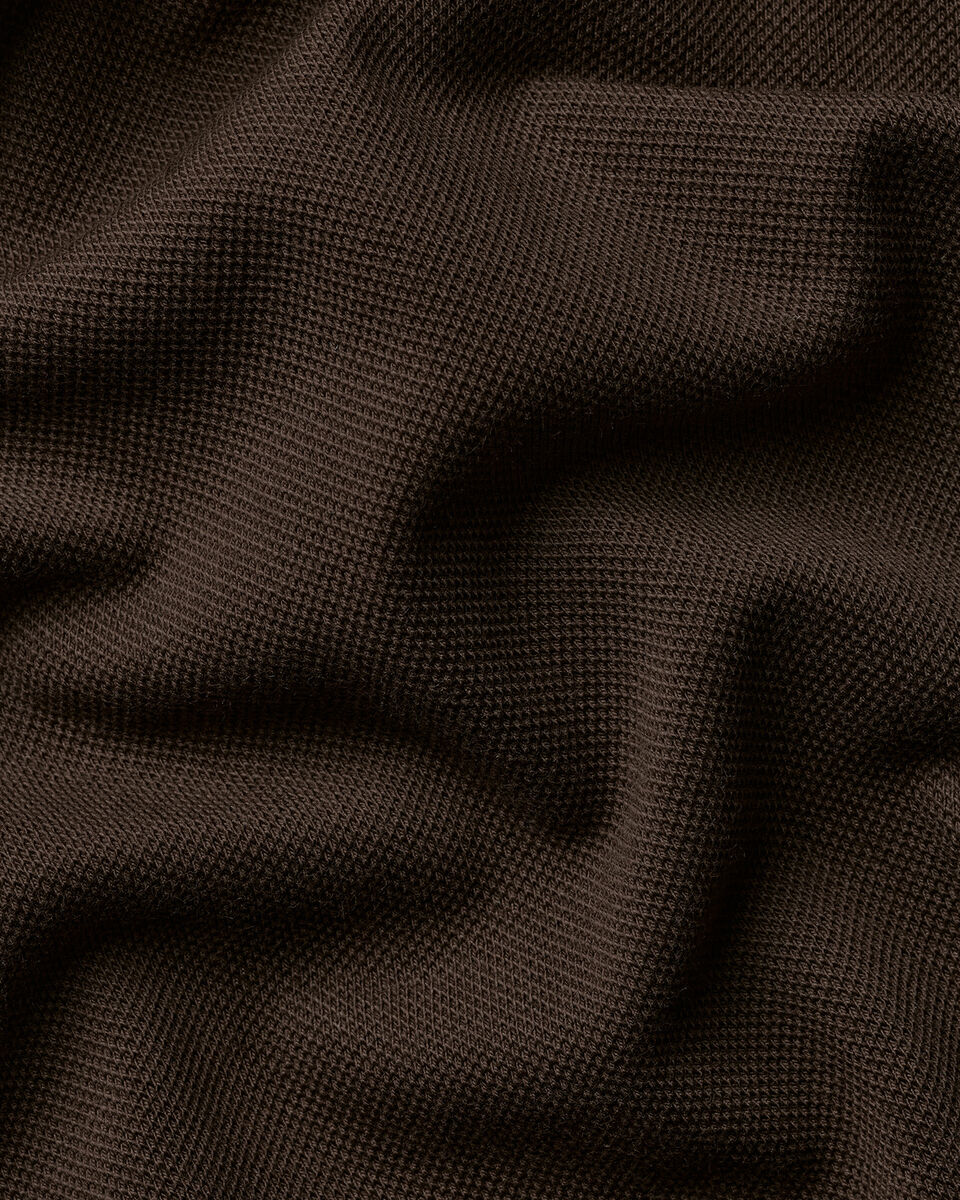 Charles Tyrwhitt Long Sleeve Pique Polo - Chocolate Brown
