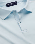 Charles Tyrwhitt Long Sleeve Smart Pique Polo - Ice Blue