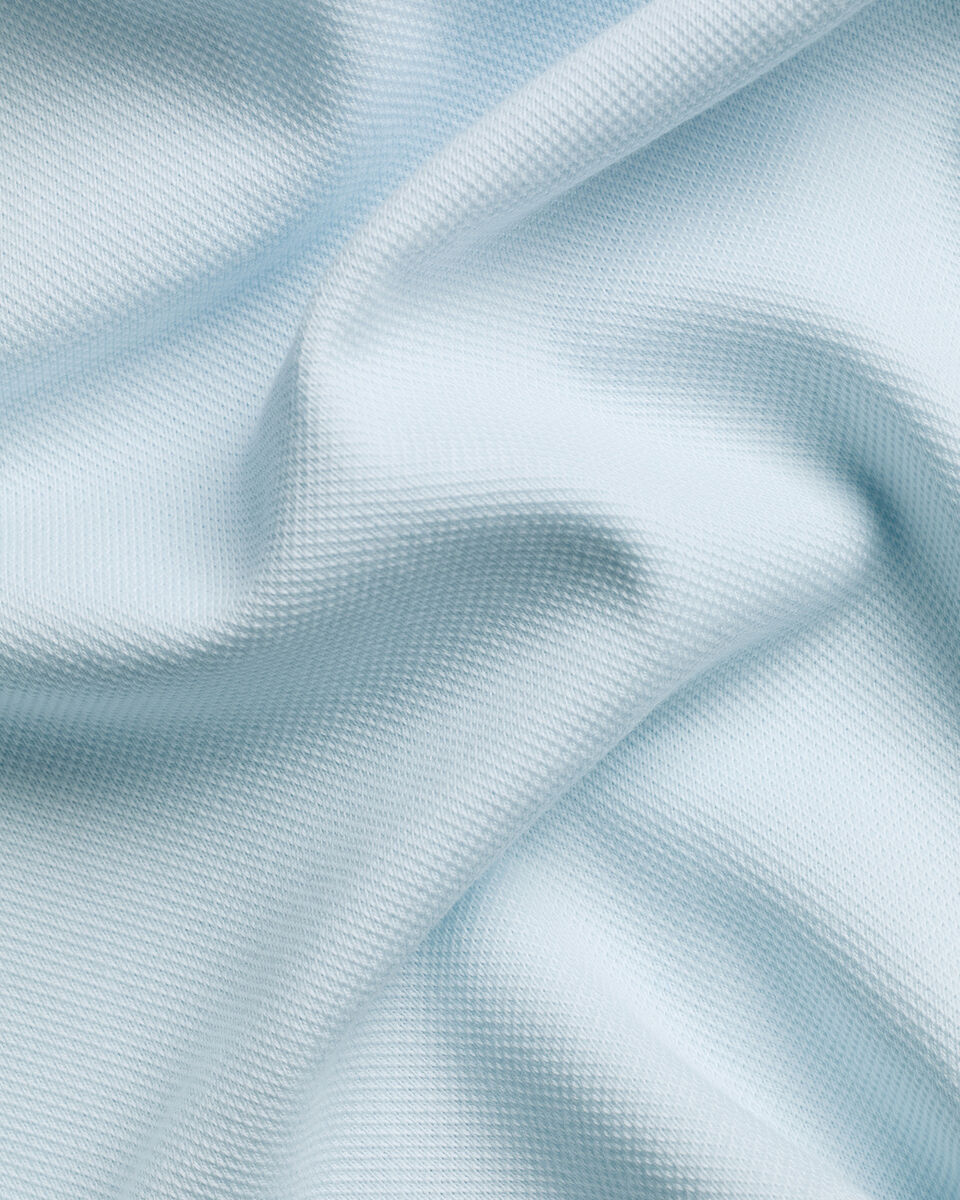 Charles Tyrwhitt Long Sleeve Smart Pique Polo - Ice Blue