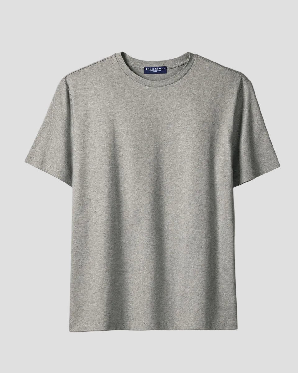 Charles Tyrwhitt Pure Cotton T-Shirt - Light Grey Marl